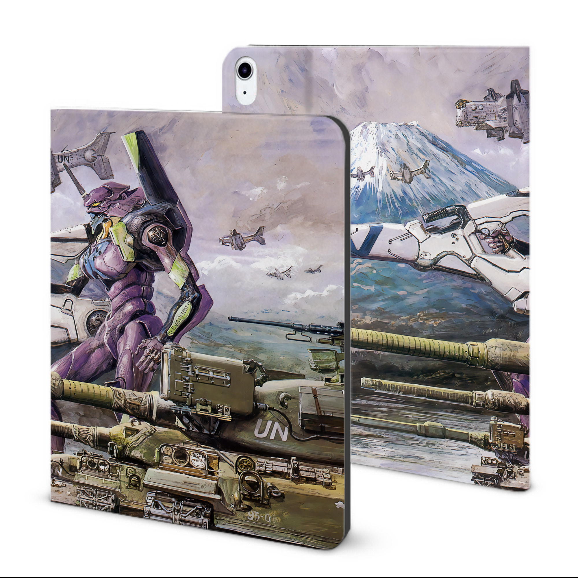 （画像用） EVA 新世紀エヴァンゲリオン IPad ケース ブック型 PUレザー TPU 耐衝撃 軽量 薄型 ペン収納なし 全面保護 IPad 各モデル対応